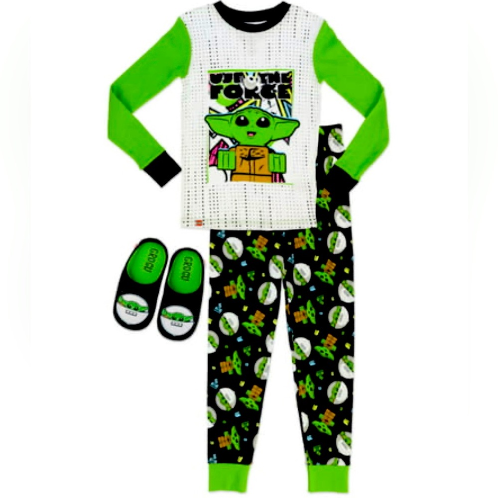 NEW Lego Star Wars Baby Yoda Pajama Set w/Slippers, Long Sleeve Boys’ Size 6